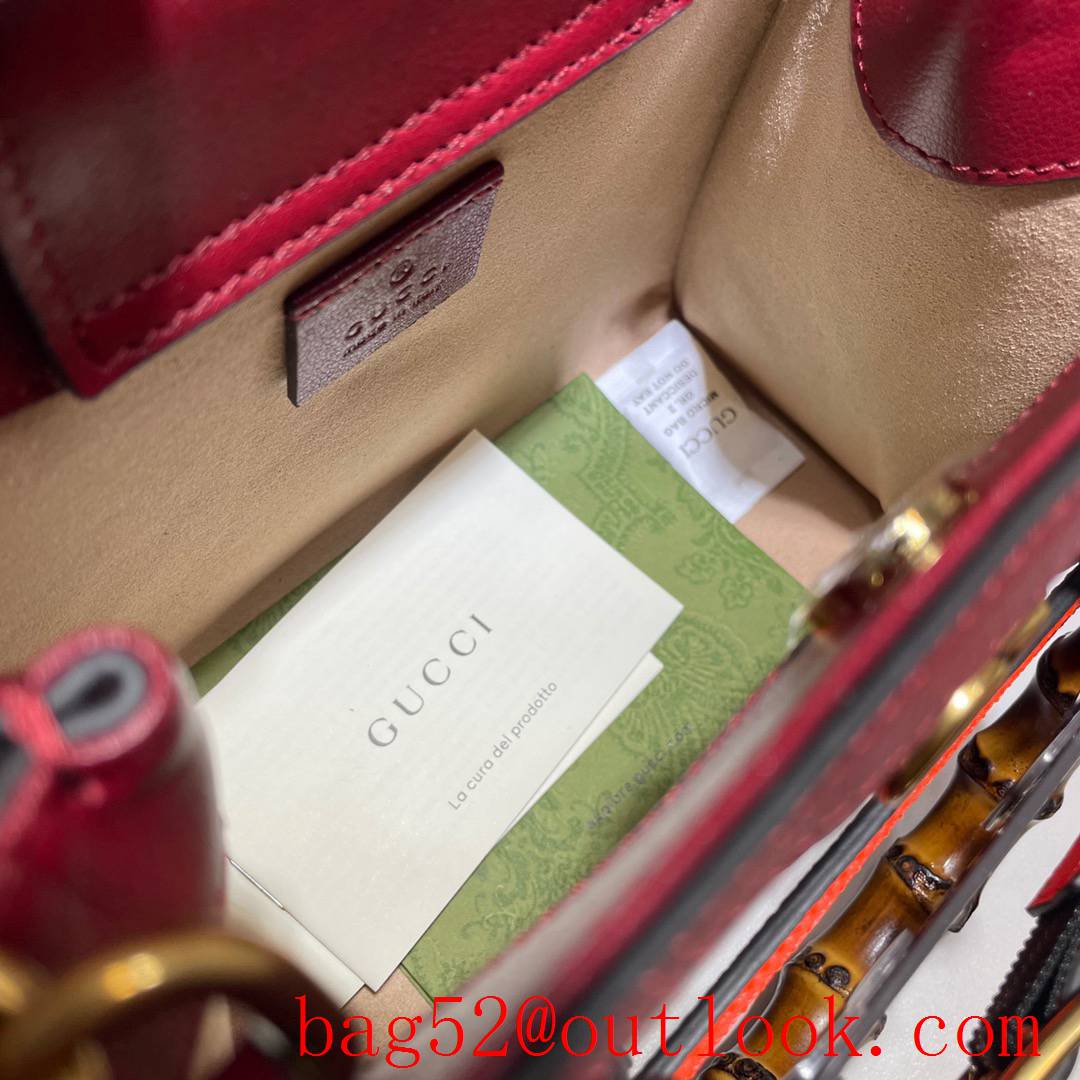 Gucci Diana Mini wine Leather Tote shoulder Bag