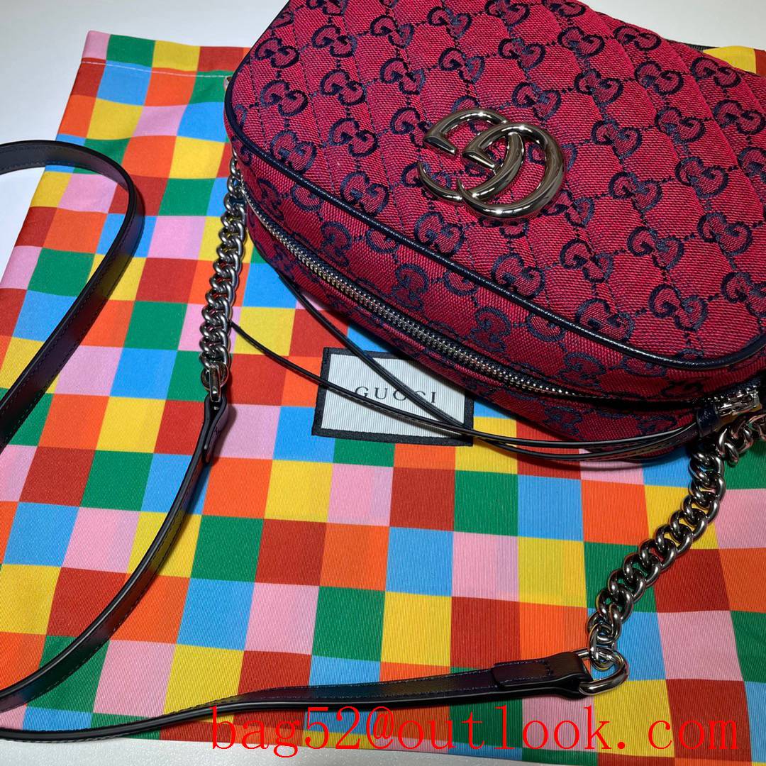 Gucci GG Marmont red small Canvas chain Shoulder Bag purse