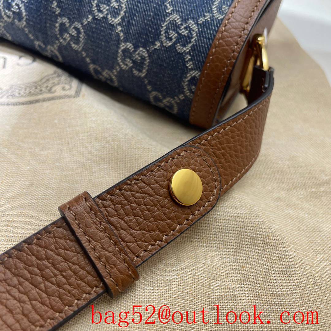 Gucci 1955 Horsebit blue Denim purse Shoulder Bag