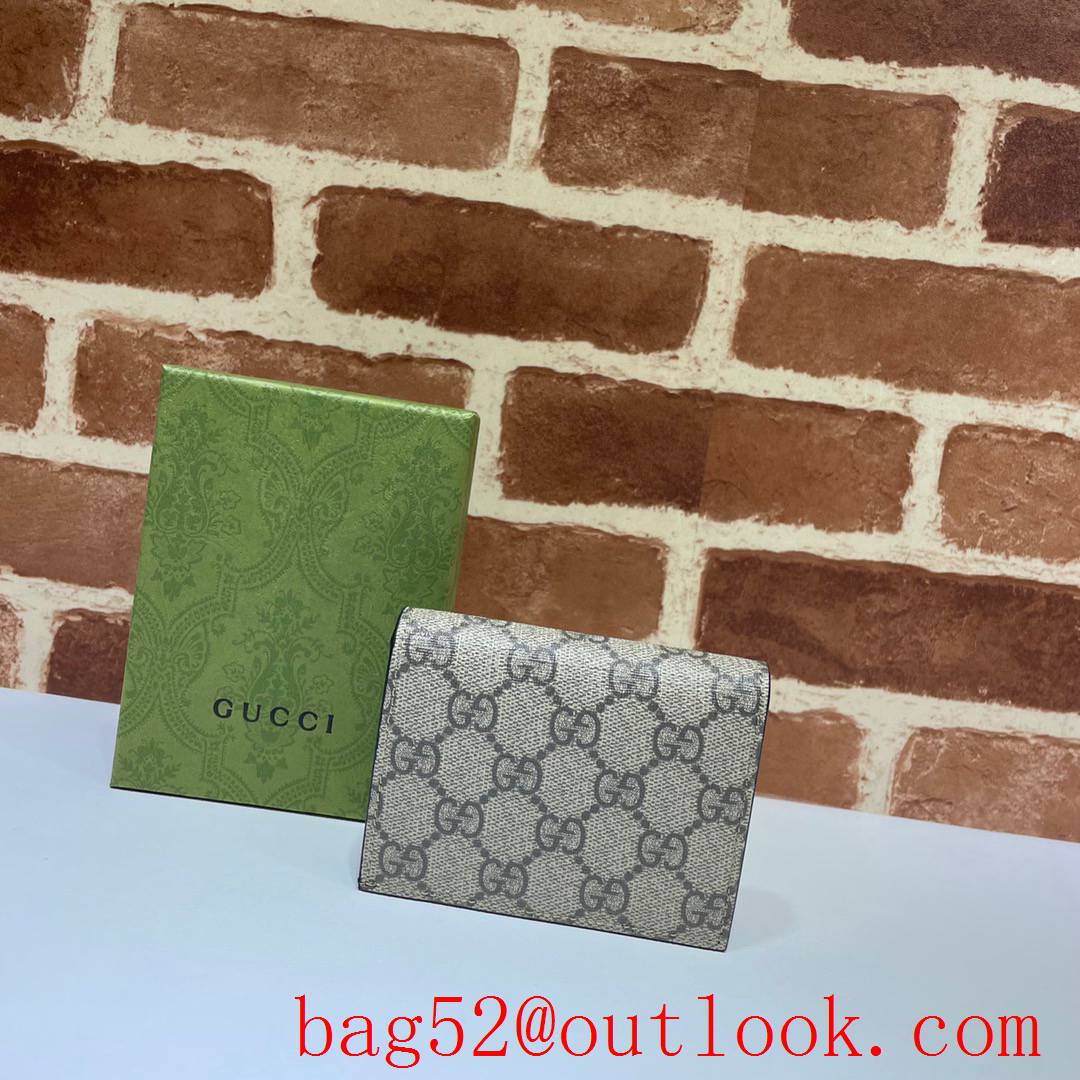 Gucci GG Marmont small black calfskin v Canvas Card Holder Purse wallet