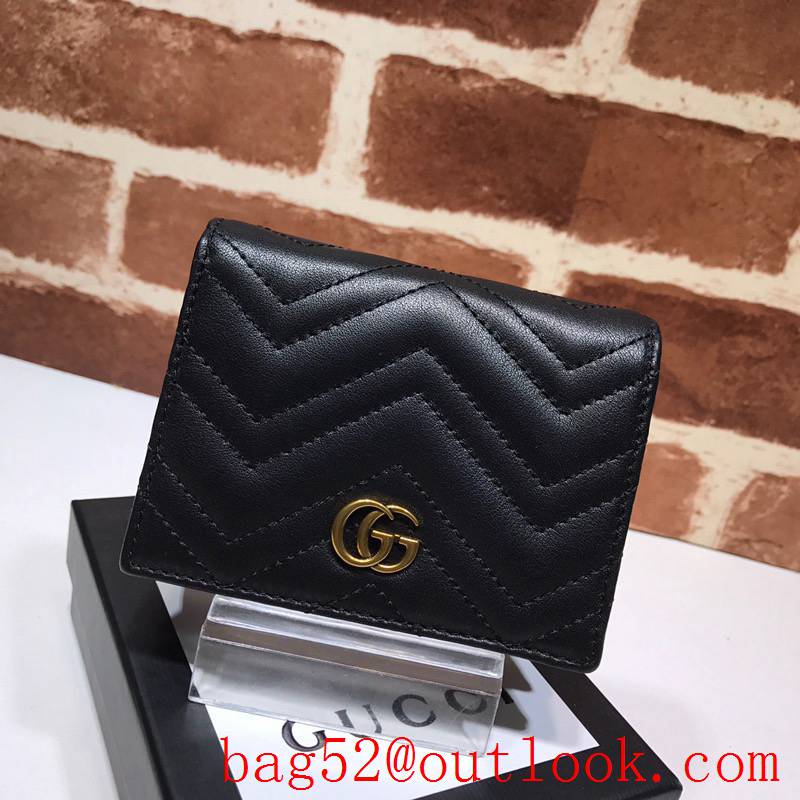 Gucci GG Marmont small black Quilted calfskin Purse Card Holder Wallet