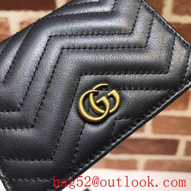 Gucci GG Marmont small black Quilted calfskin Purse Card Holder Wallet