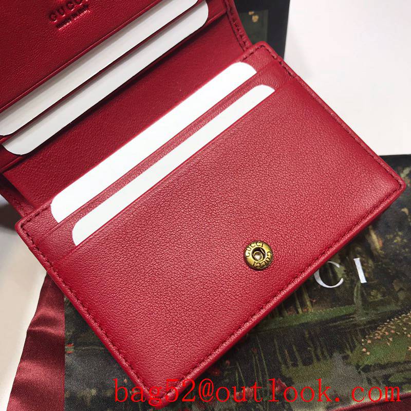 Gucci GG Marmont small red Quilted calfskin Purse Card Holder Wallet