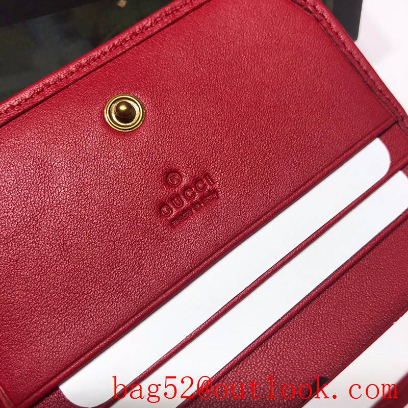 Gucci GG Marmont small red Quilted calfskin Purse Card Holder Wallet