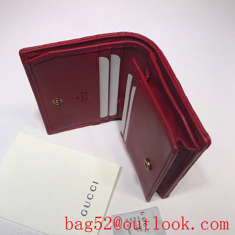 Gucci GG Marmont small red Quilted calfskin Purse Card Holder Wallet