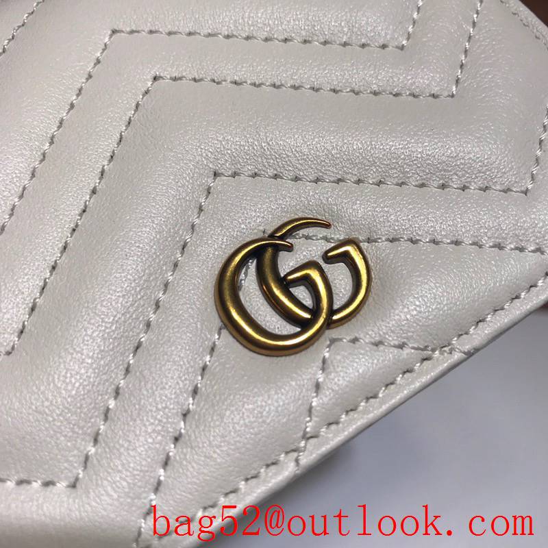 Gucci GG Marmont small cream Quilted calfskin Purse Card Holder Wallet