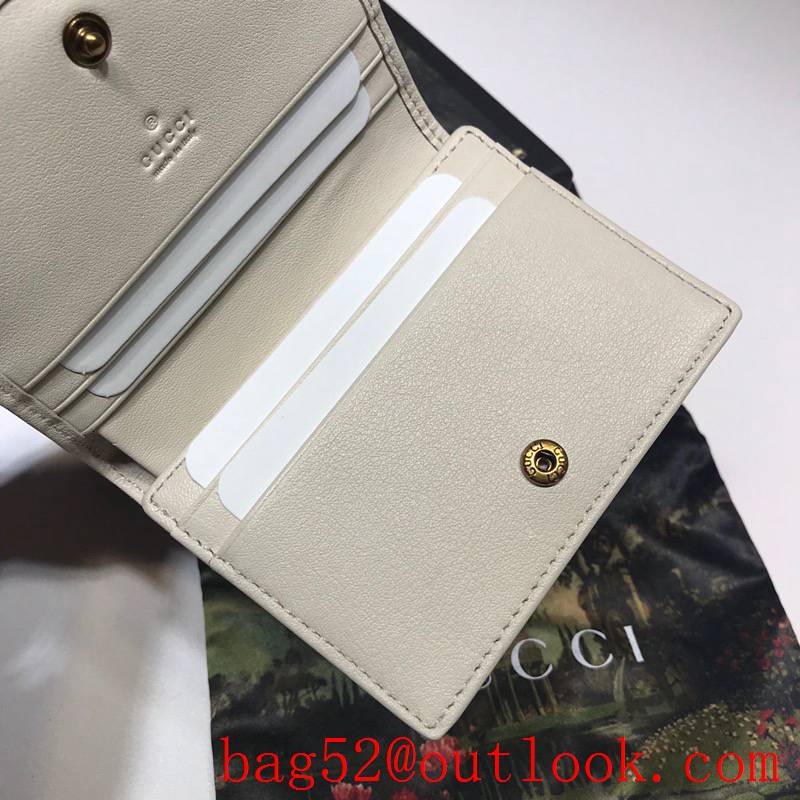 Gucci GG Marmont small cream Quilted calfskin Purse Card Holder Wallet