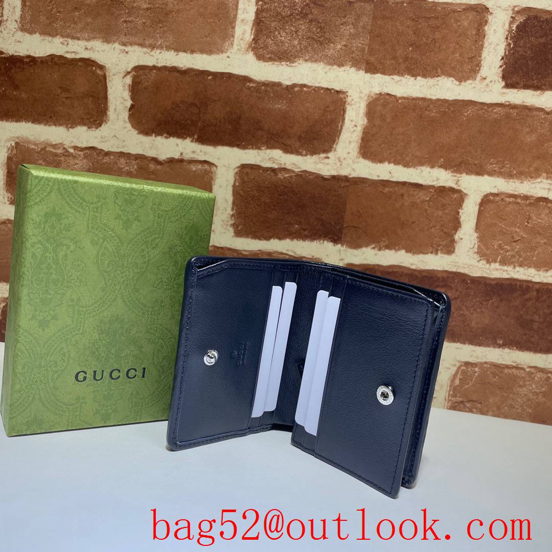 Gucci GG Marmont purple Canvas Card Holder Purse Wallet 