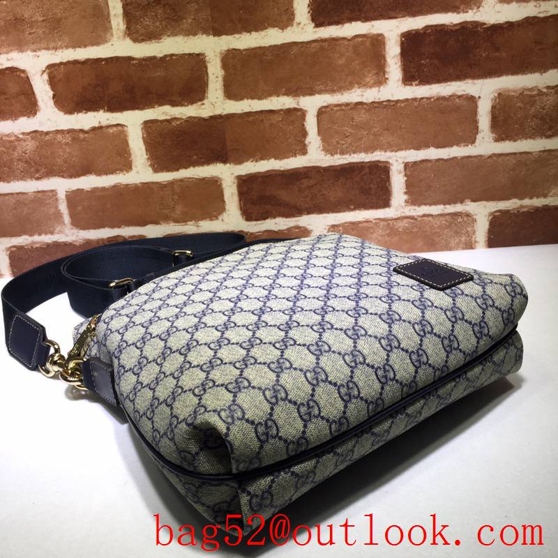 Gucci men navy GG Supreme Canvas Shoulder messenger Bag