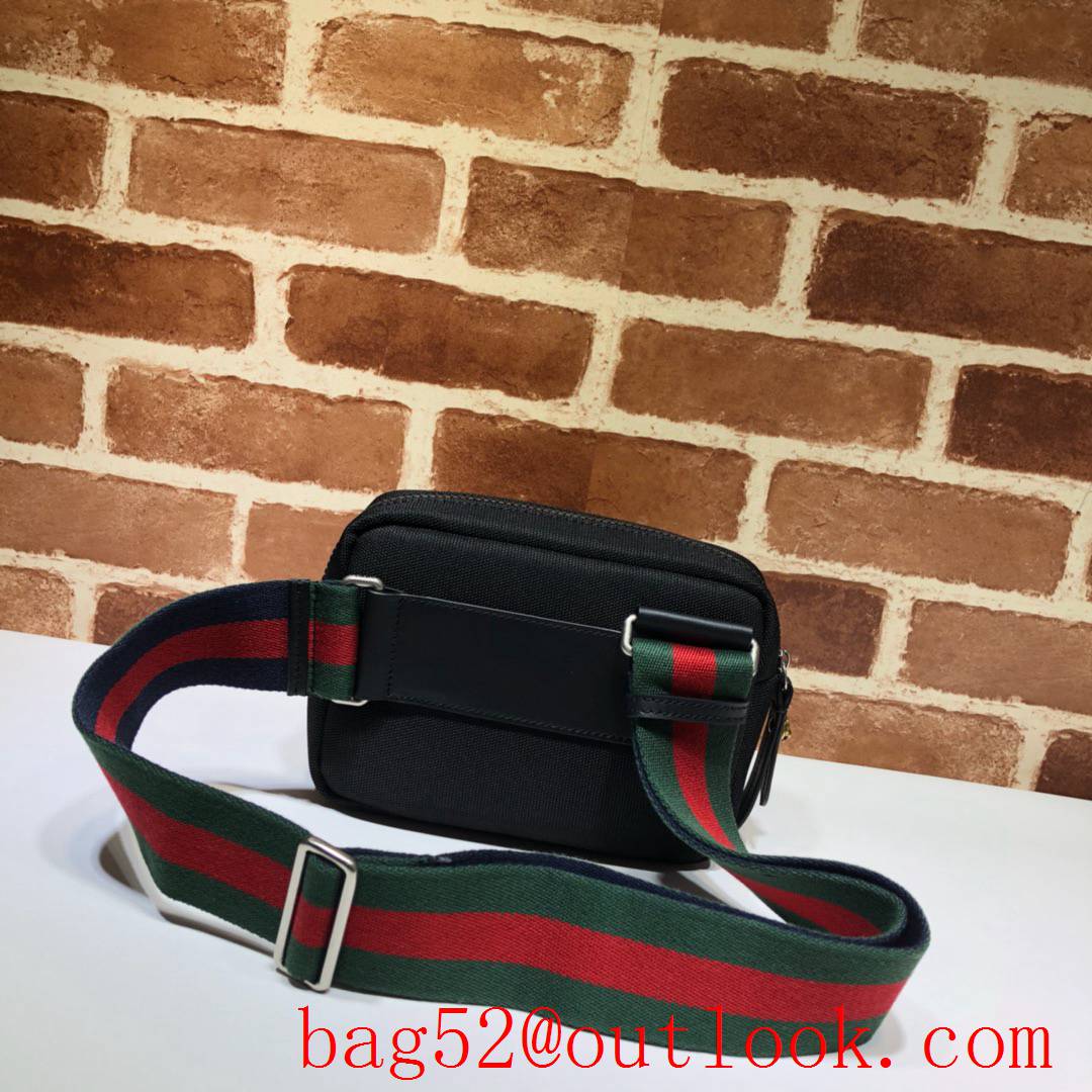 Gucci Men small Canvas v Tiger Head black Belt Bag