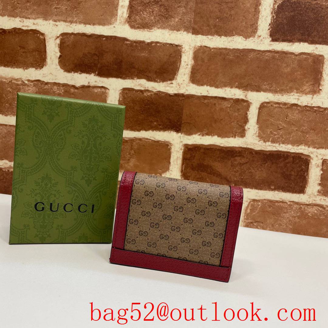 Gucci Doraemon wine Short Purse Card Holder Wallet