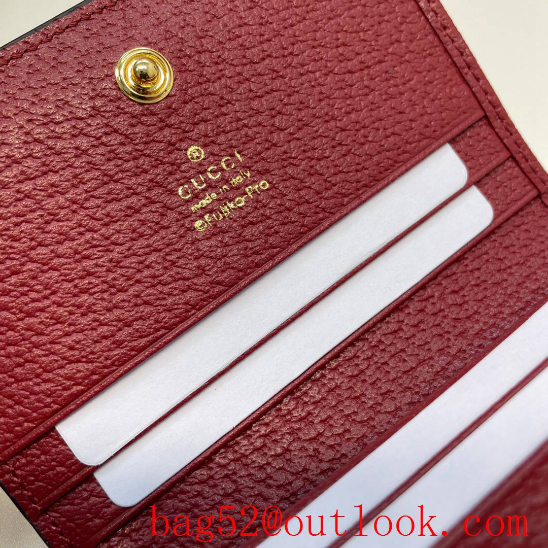 Gucci Doraemon wine Short Purse Card Holder Wallet