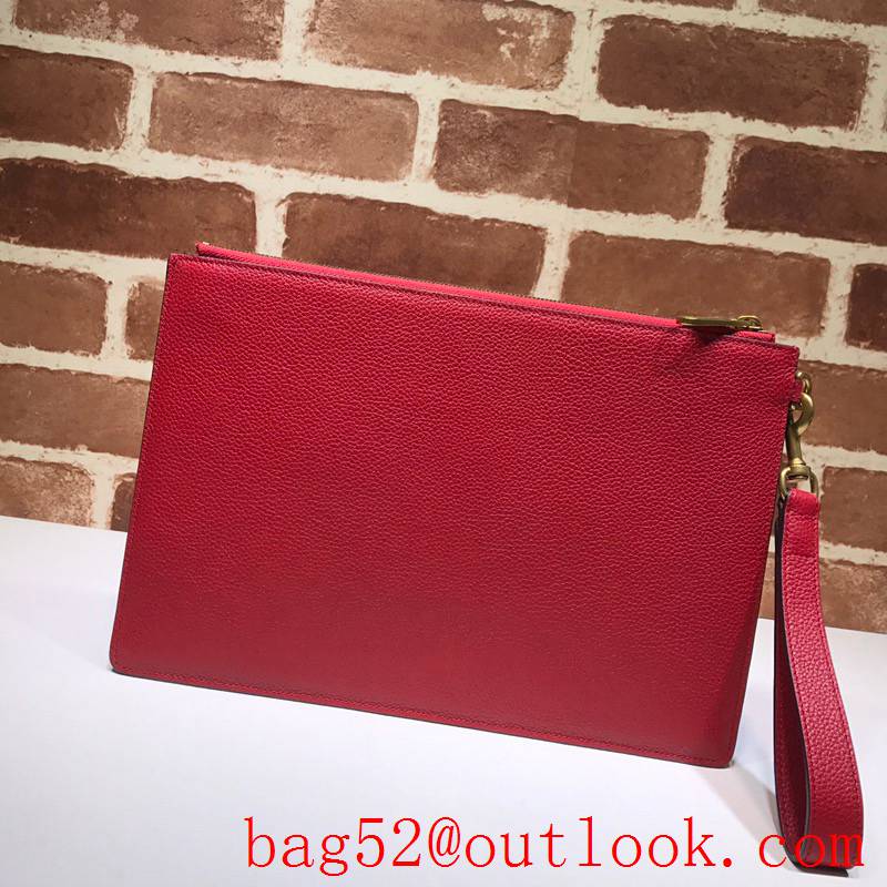 Gucci red real leather Coco Captain Purse Clutch Bag