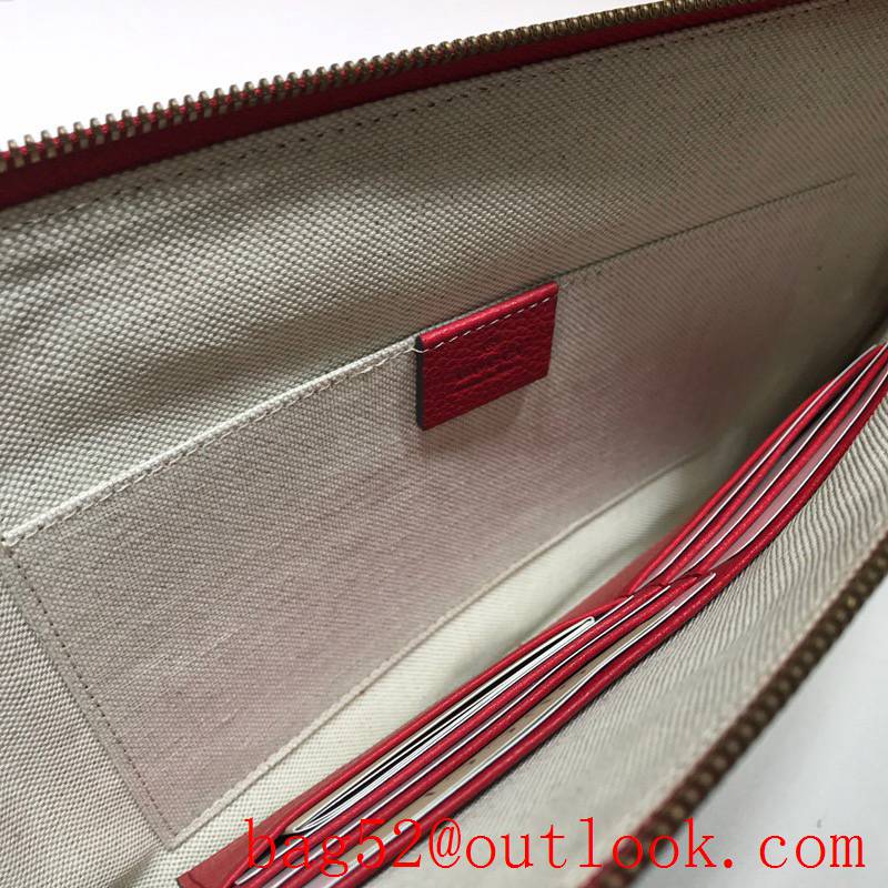 Gucci red real leather Coco Captain Purse Clutch Bag