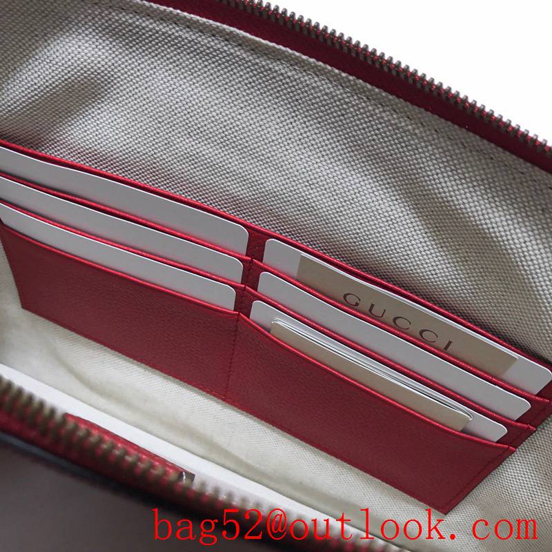 Gucci red real leather Coco Captain Purse Clutch Bag