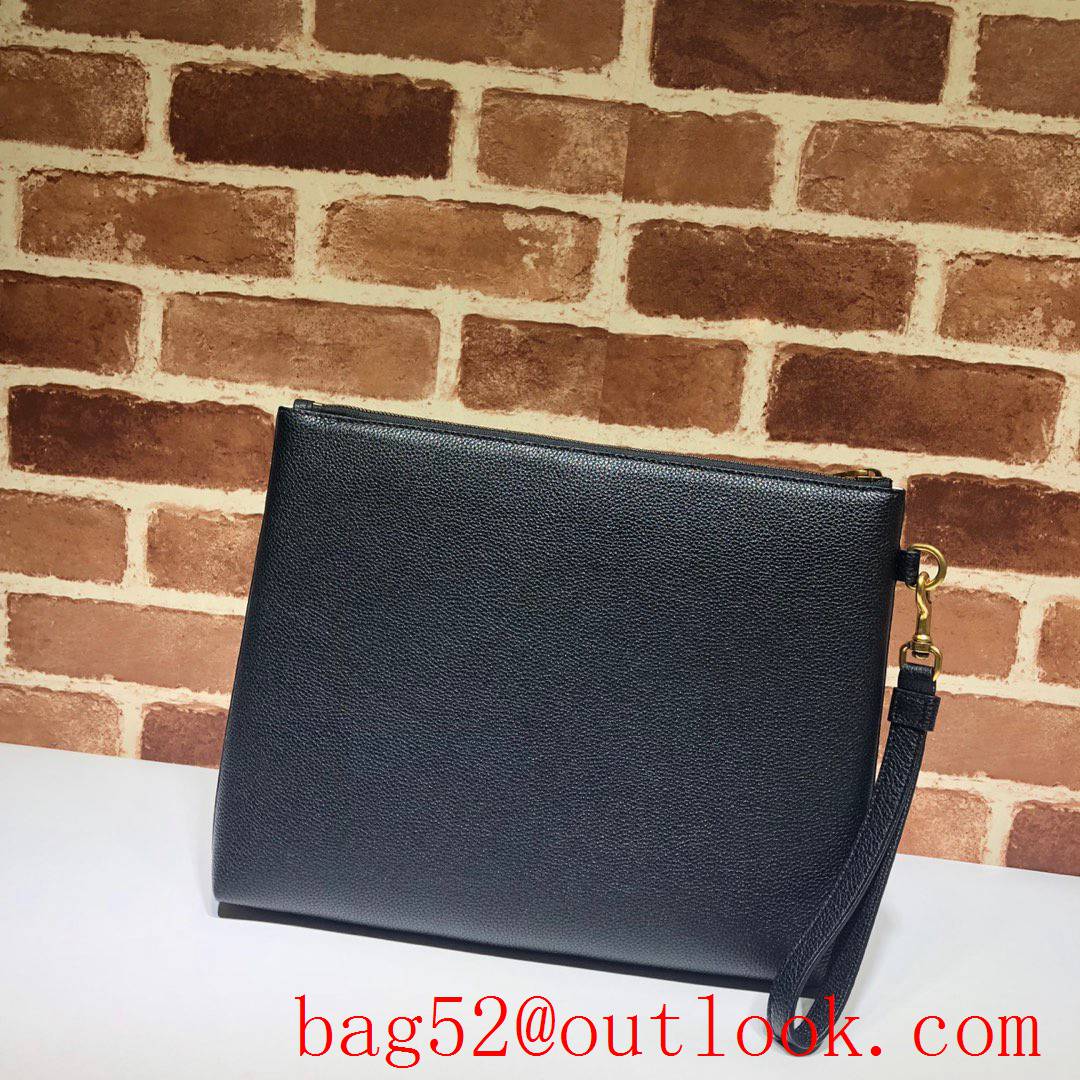 Gucci real leather black zipper Coco Captain Purse Clutch Bag