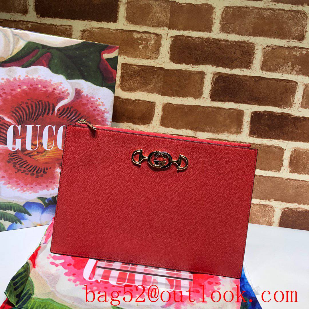 Gucci Zumi red calfskin Clutch Bag purse