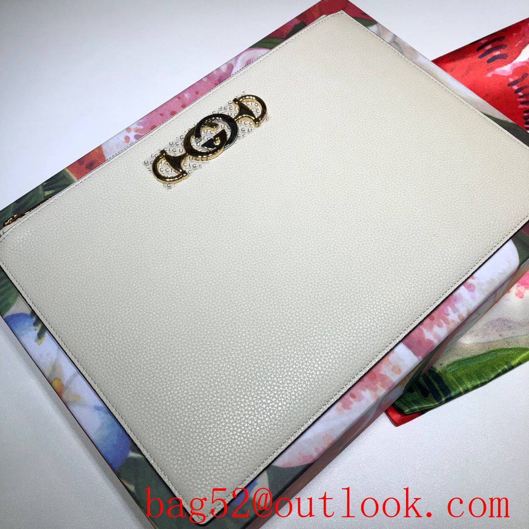 Gucci Zumi cream calfskin Clutch Bag purse