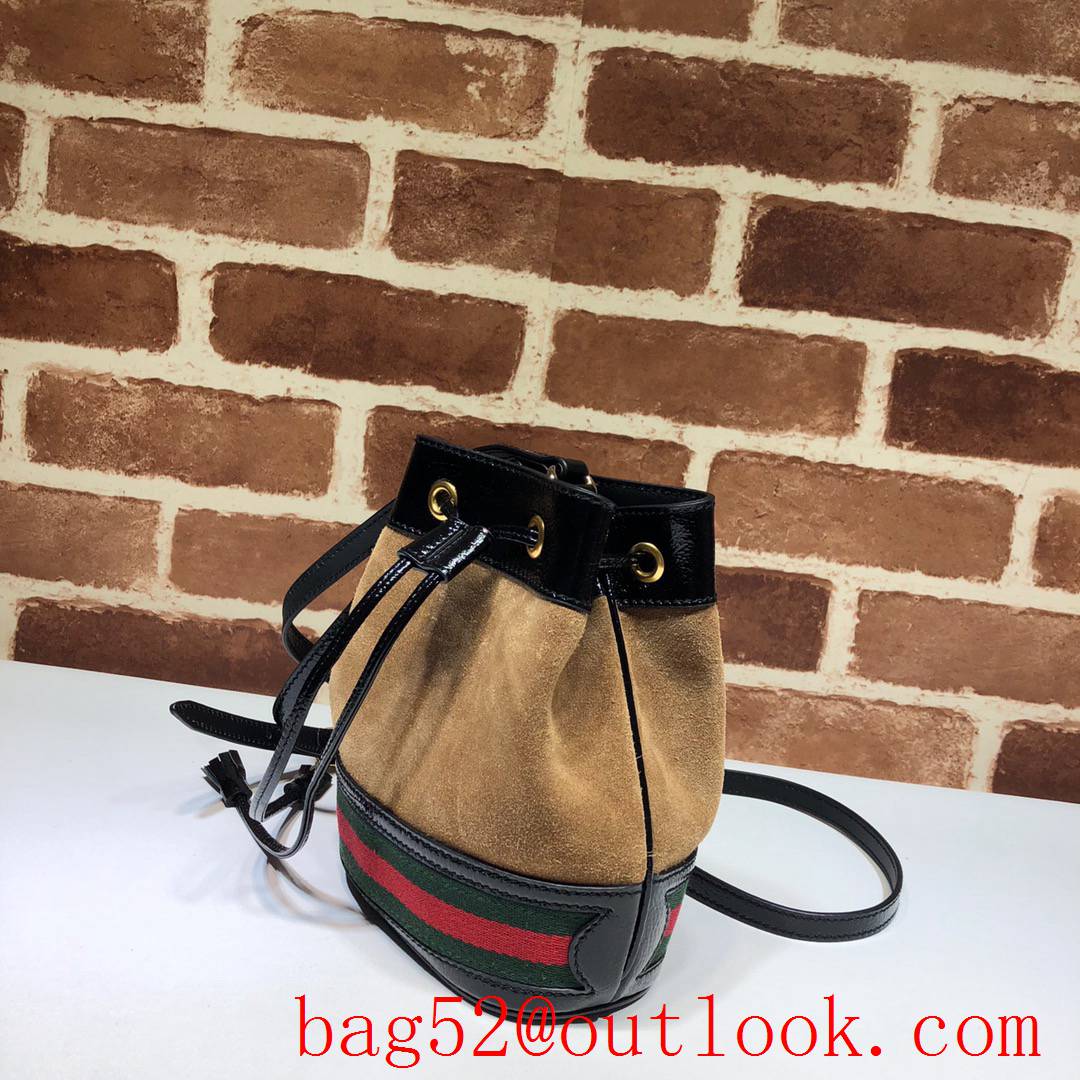 Gucci Ophidia Mini brown calfskin v Suede leather Bucket Bag