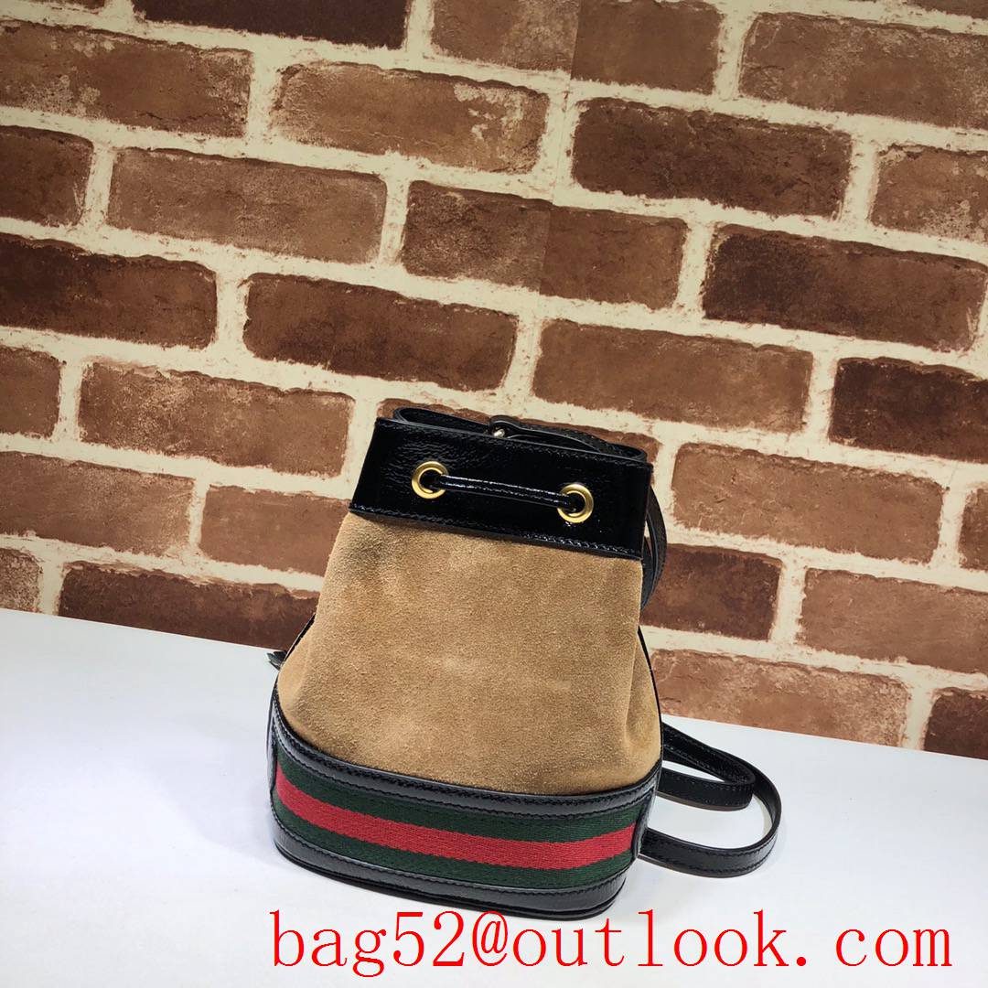 Gucci Ophidia Mini brown calfskin v Suede leather Bucket Bag