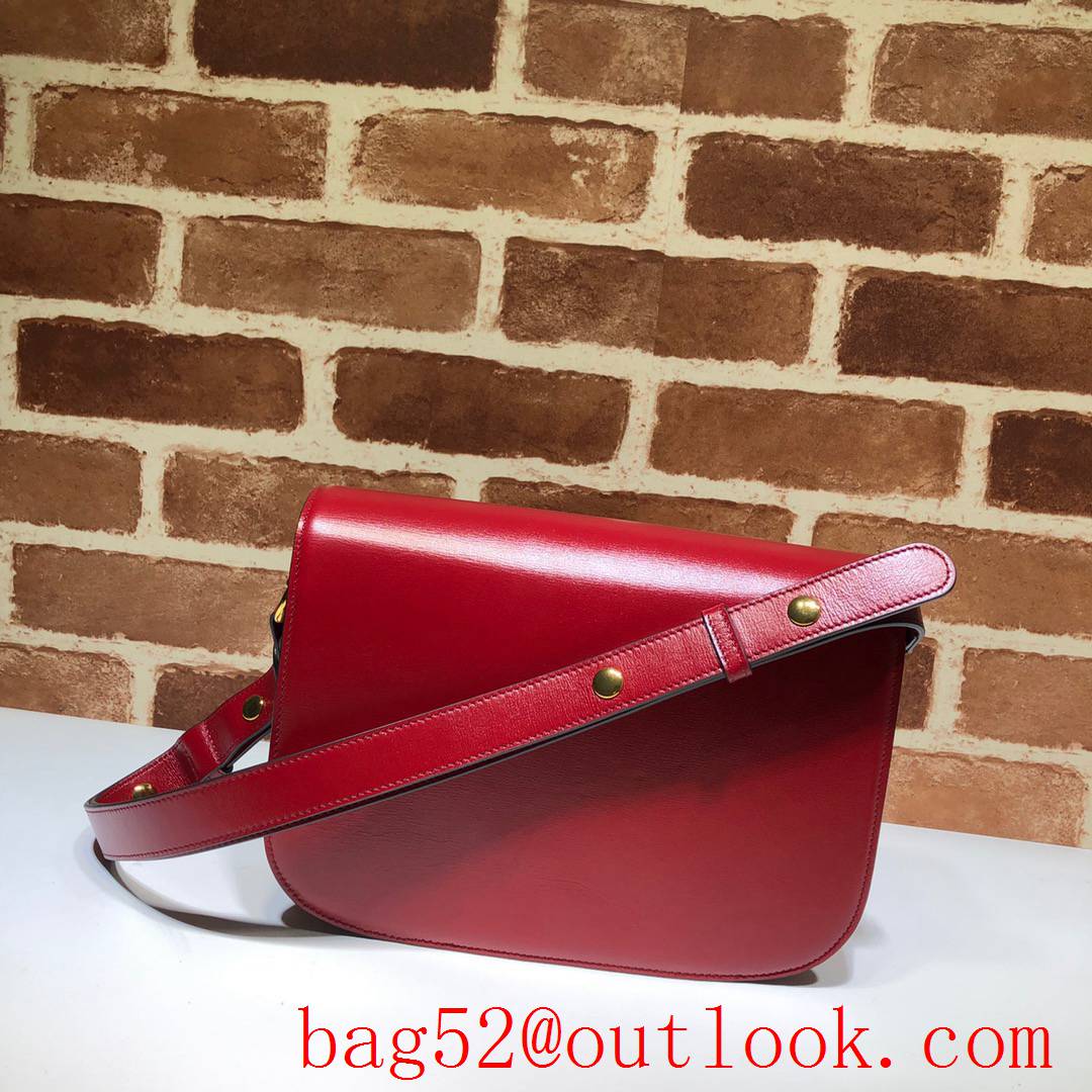 Gucci 1955 Horsebit red calfskin box Shoulder Bag purse