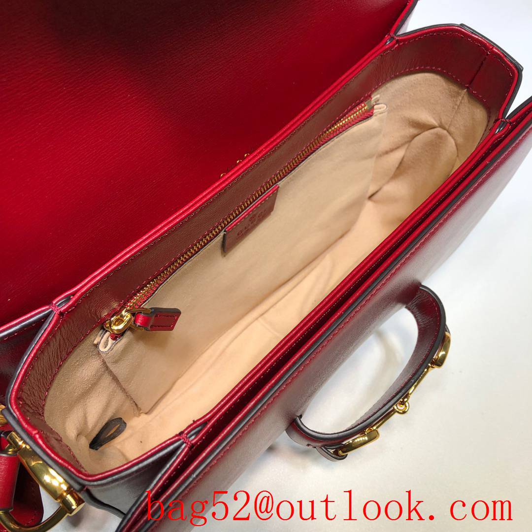Gucci 1955 Horsebit red calfskin box Shoulder Bag purse