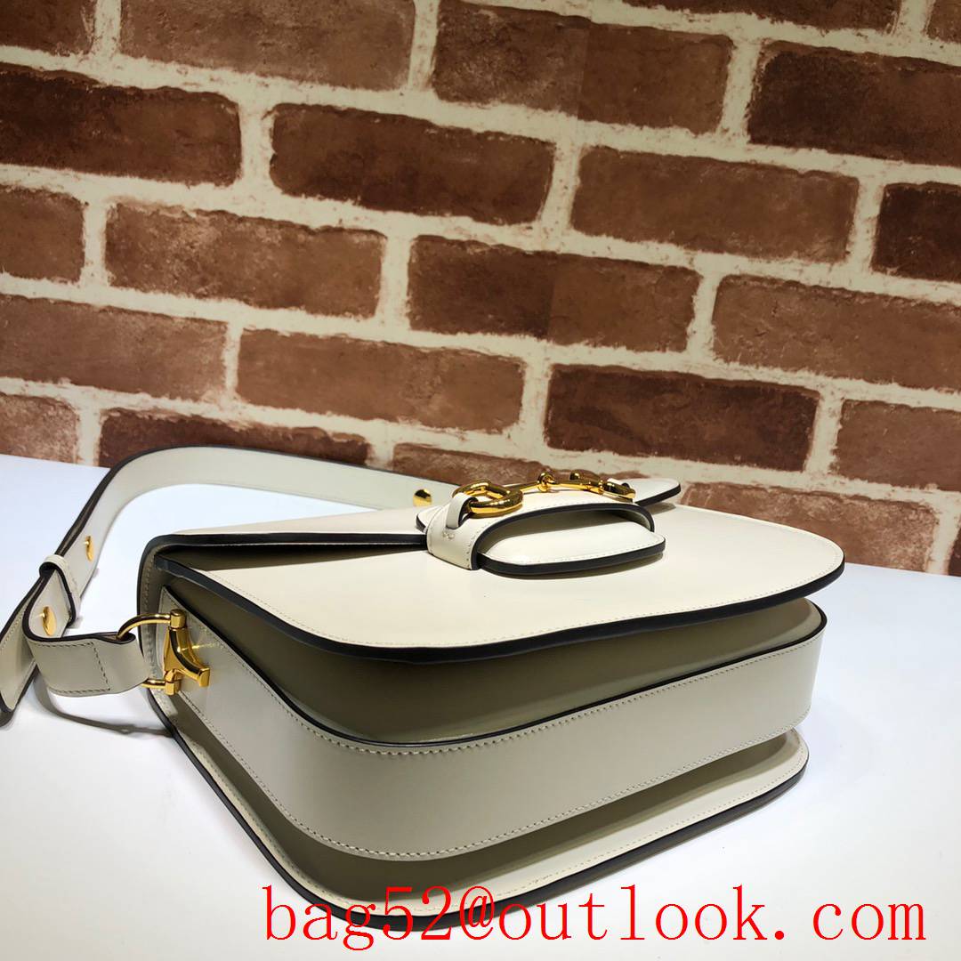Gucci 1955 Horsebit cream calfskin box Shoulder Bag purse