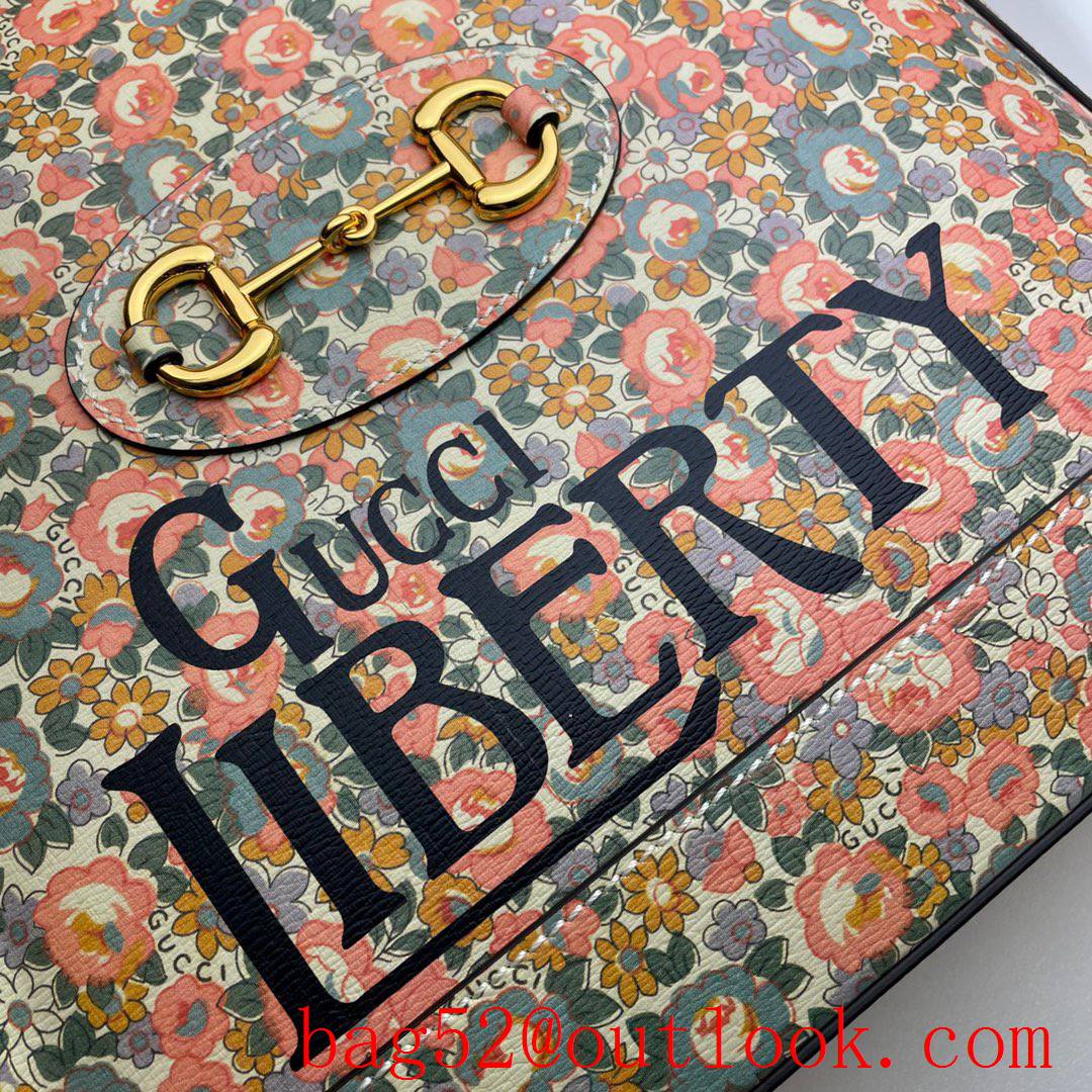 Gucci 1955 Horsebit leather 30cm Flowers Shoulder tote Bag