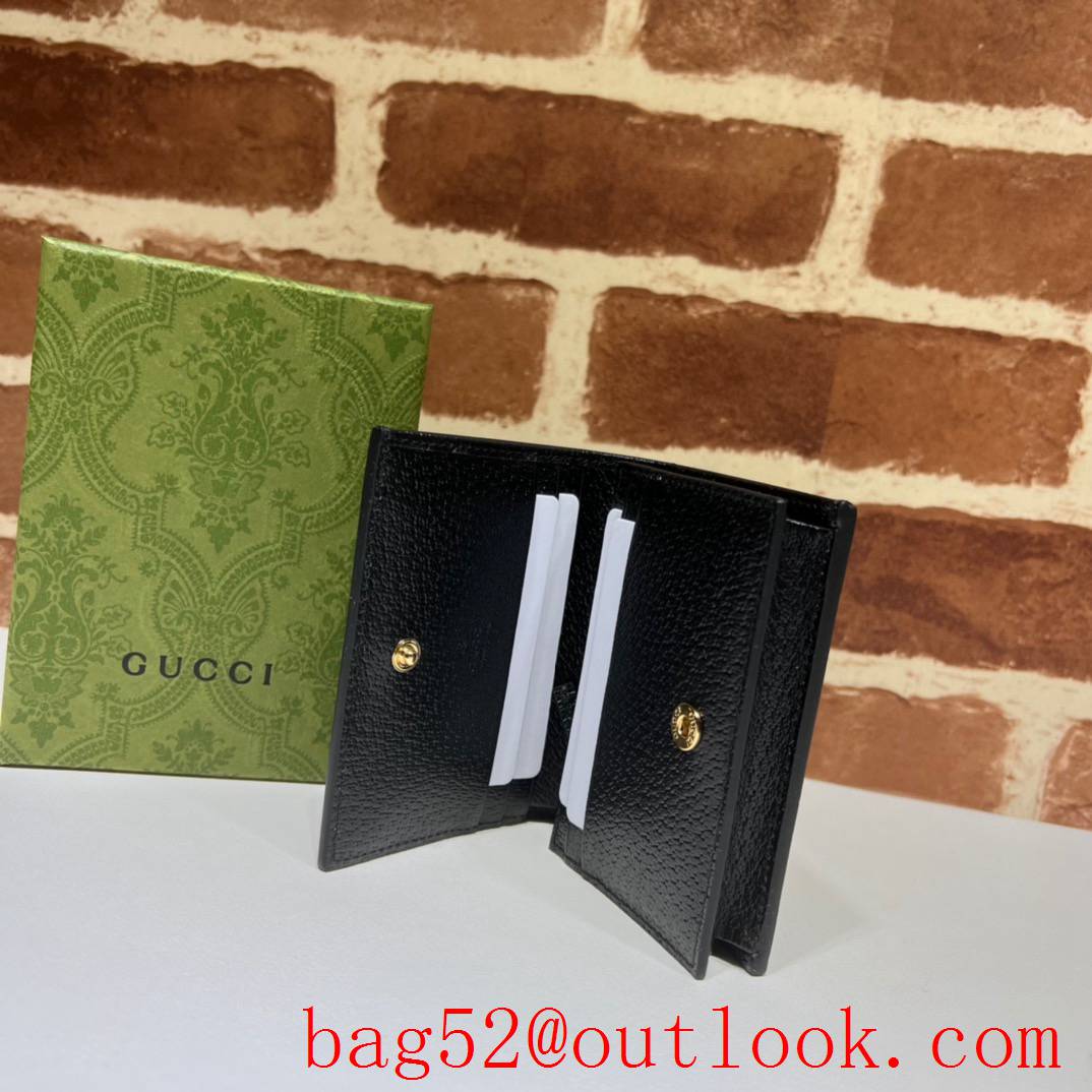 Gucci GG small black calfskin Fruits Purse Card Holder Wallet