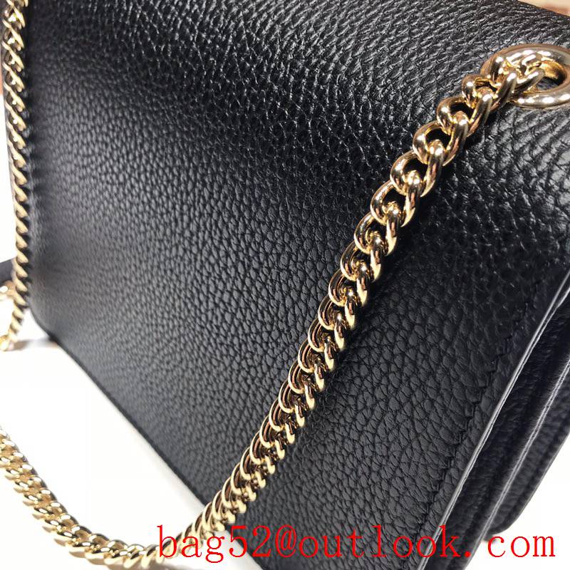 Gucci Leather Small black Old School Messenger shoulder Bag