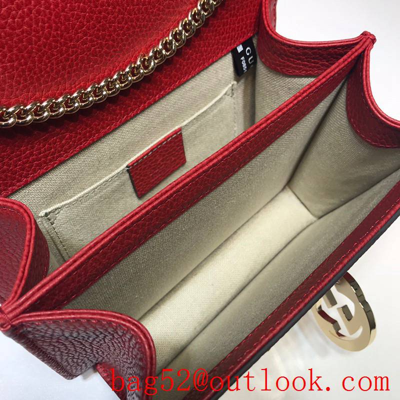 Gucci Leather Small red Old School Messenger shoulder Bag