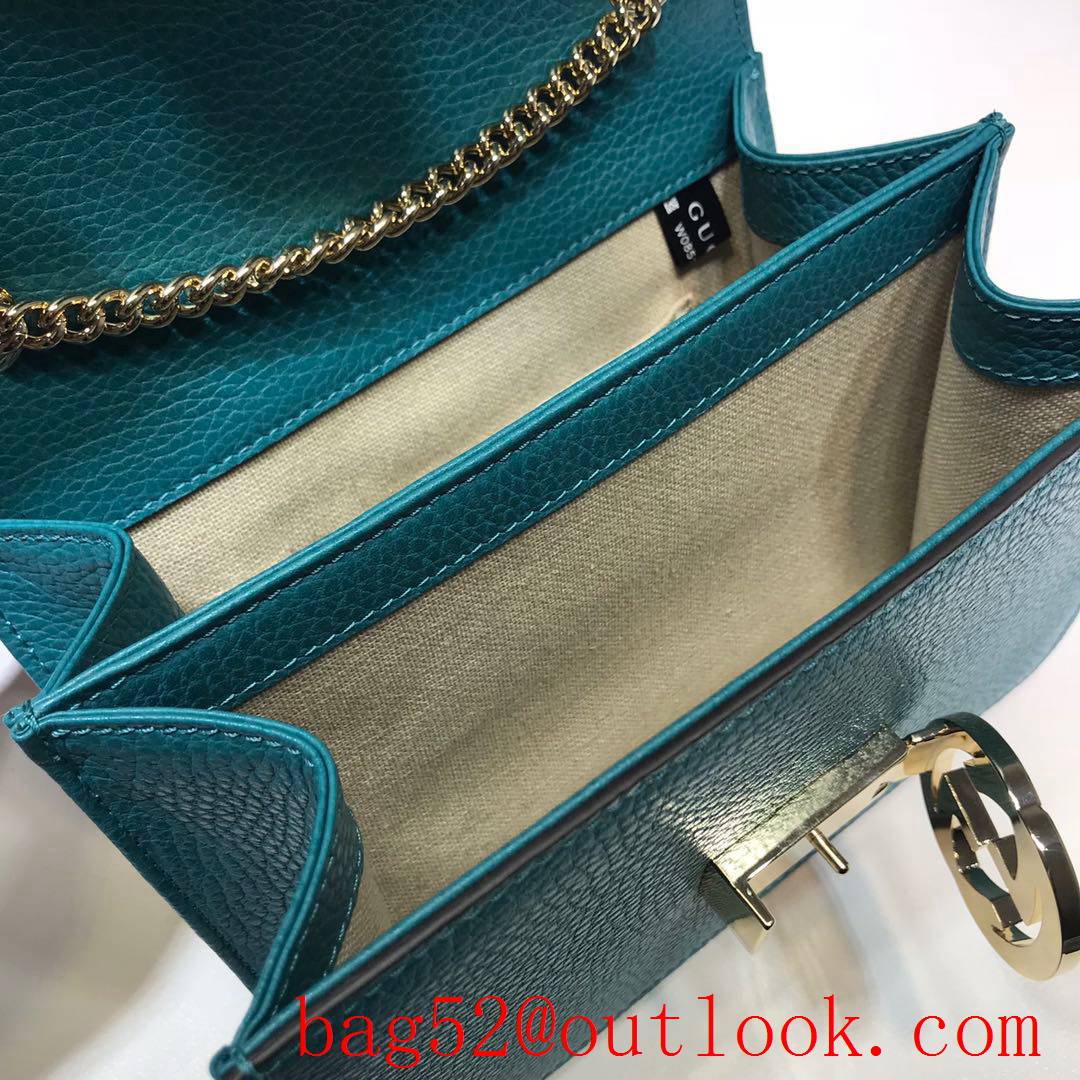 Gucci Leather Small blue Old School Messenger shoulder Bag