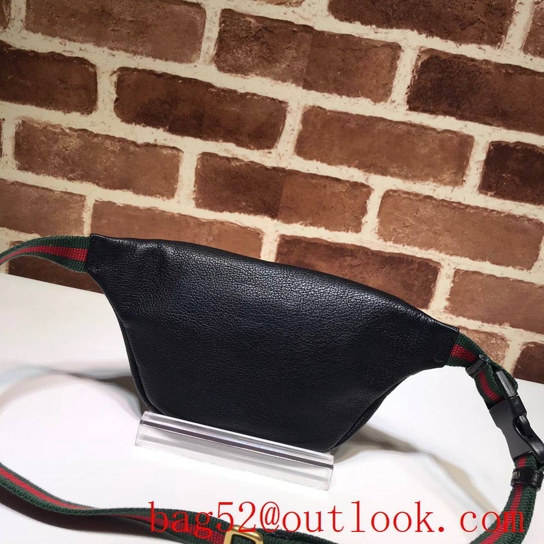 Gucci men black Calfskin small GG Logo Belt Bag Purse