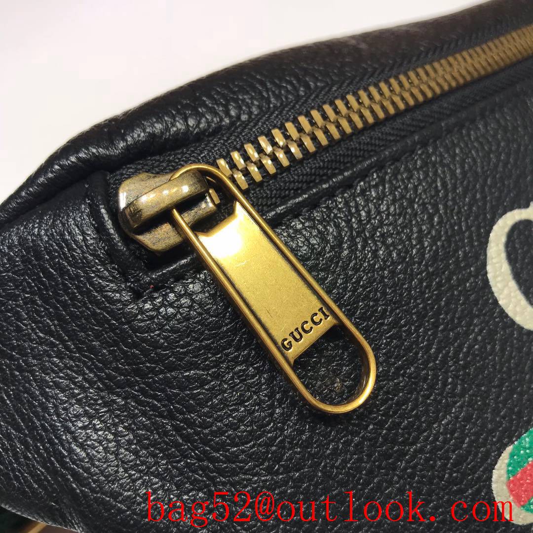 Gucci men black Calfskin small GG Logo Belt Bag Purse