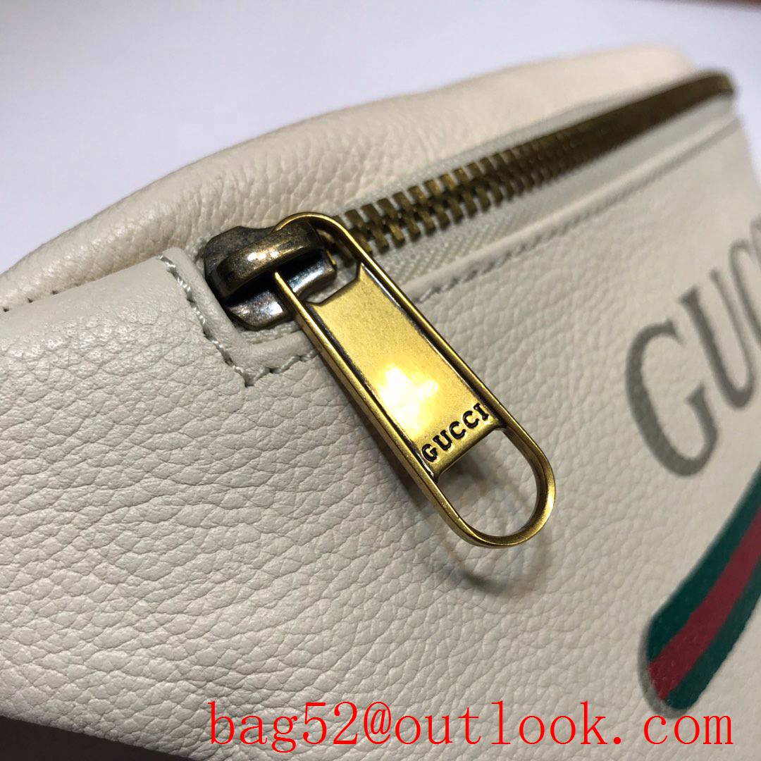 Gucci men cream Calfskin small GG Logo Belt Bag Purse