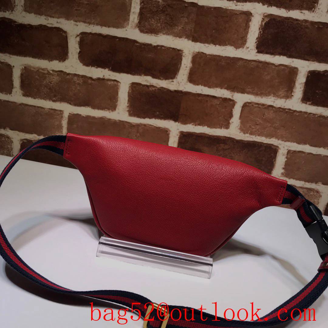 Gucci men red Calfskin small GG Logo Belt Bag Purse