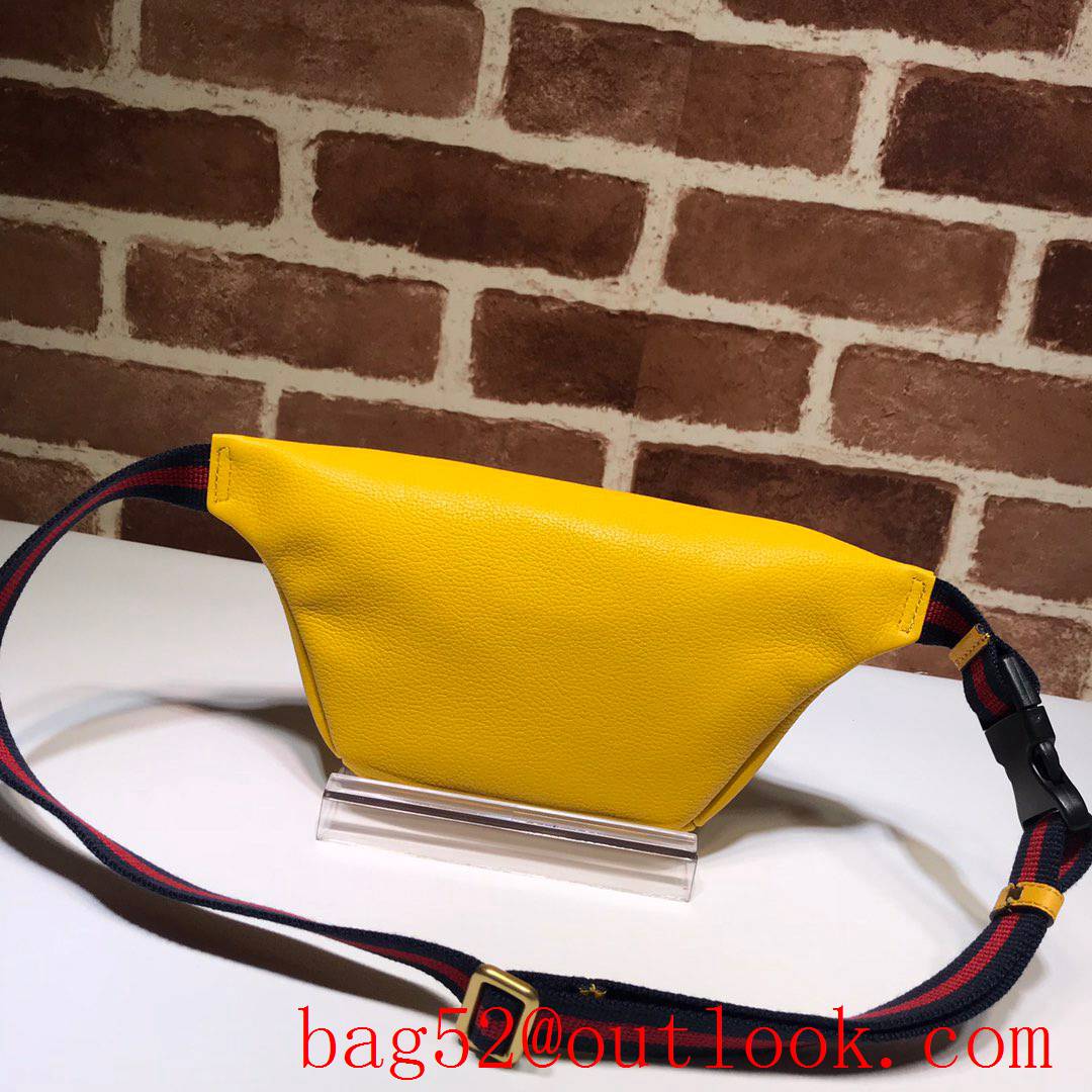 Gucci men yellow Calfskin small GG Logo Belt Bag Purse