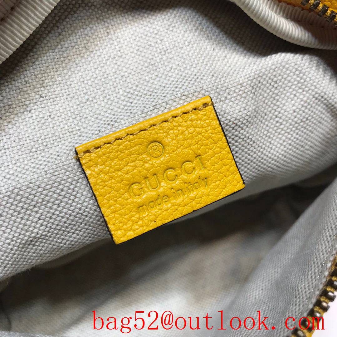 Gucci men yellow Calfskin small GG Logo Belt Bag Purse