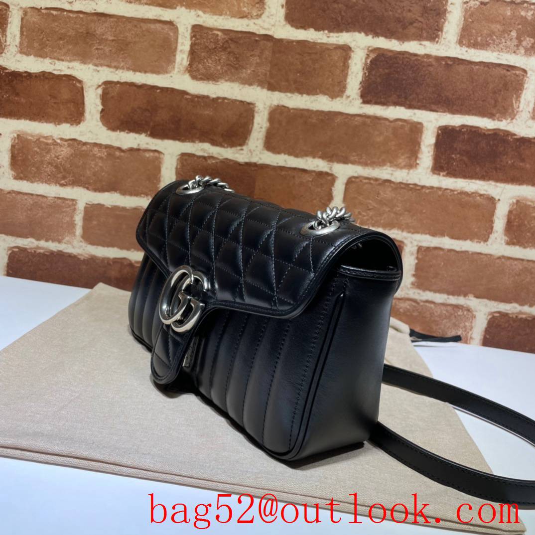 Gucci GG Marmont black Leather small Shoulder Bag