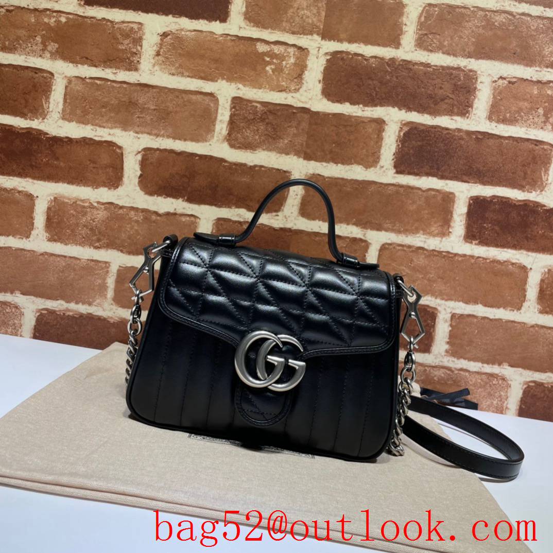 Gucci GG Marmont Black Leather Mini Tote Crossbody bag