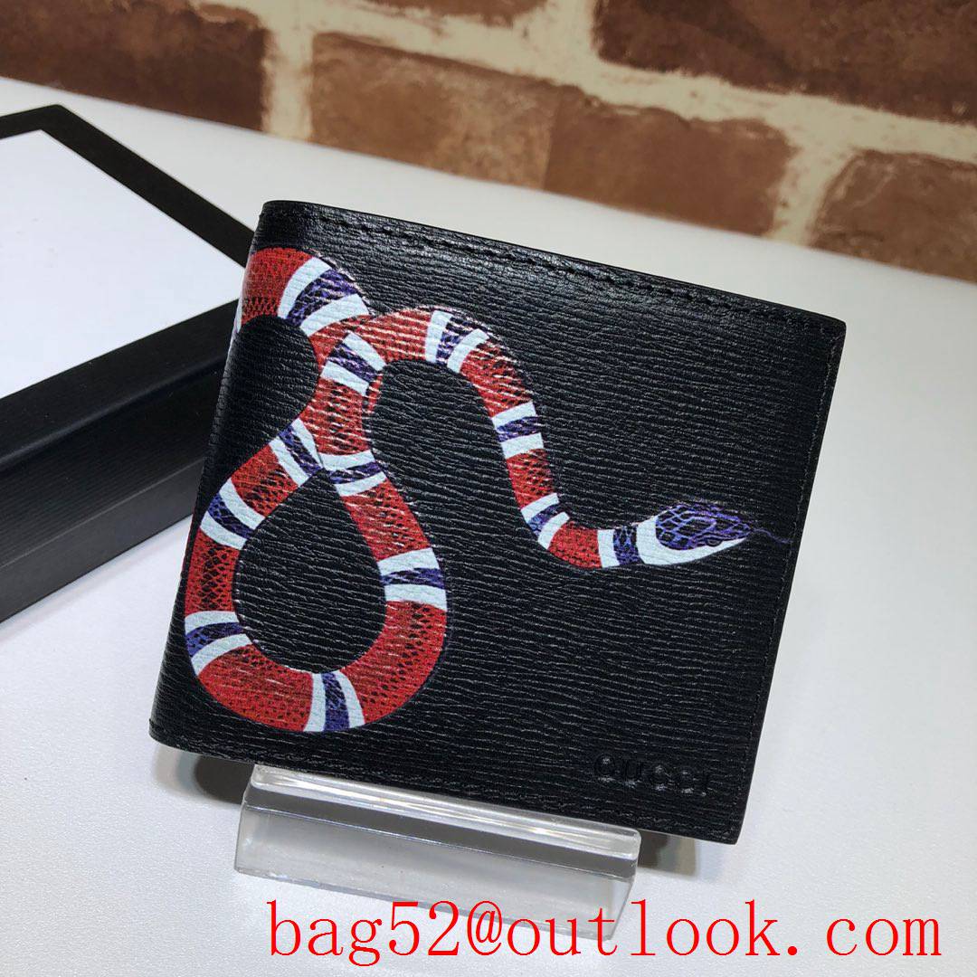 Gucci GG Men's Short Wallet Purse with Snake Black