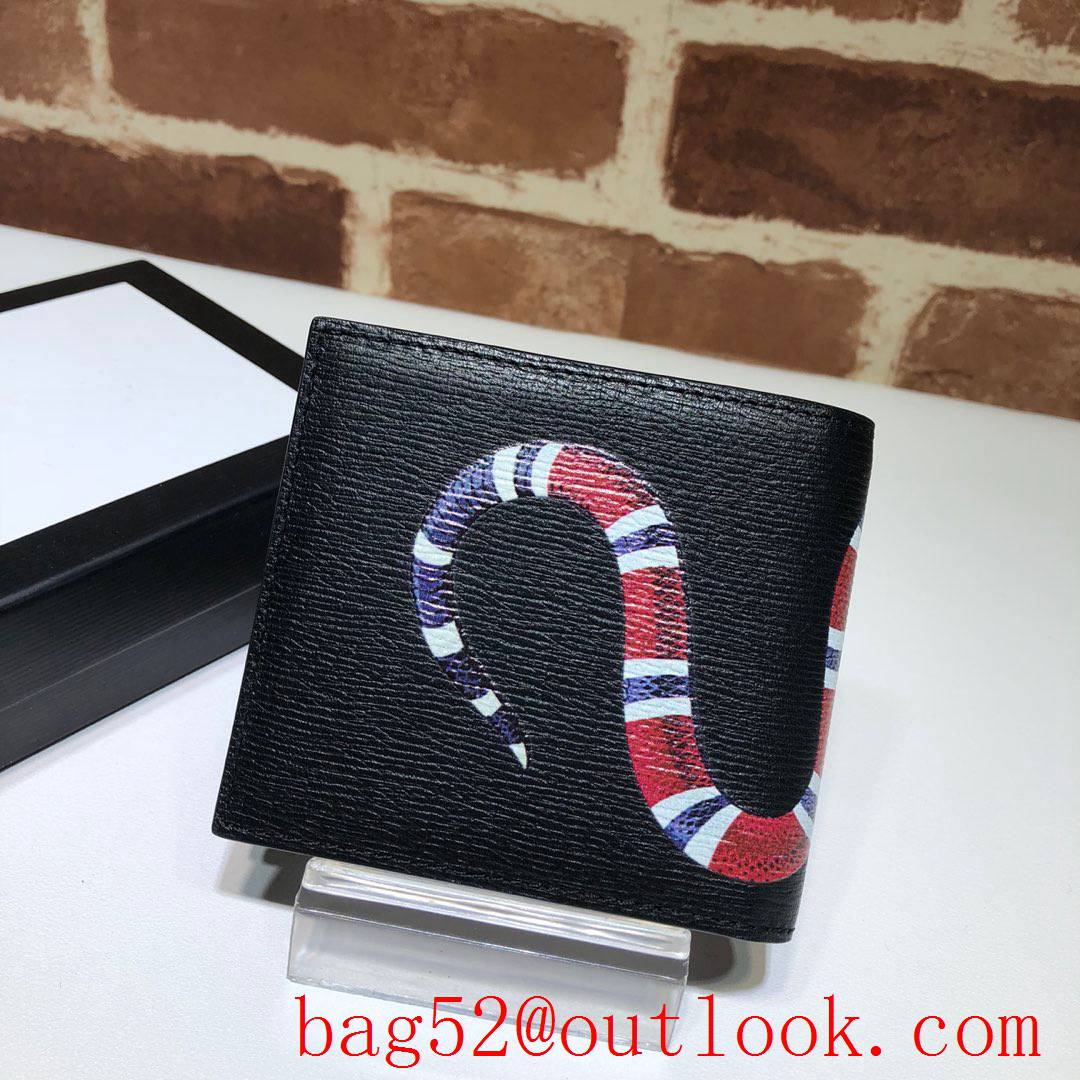 Gucci GG Men's Short Wallet Purse with Snake Black