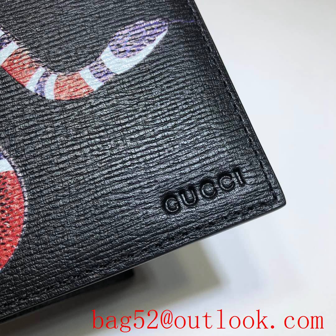 Gucci GG Men's Short Wallet Purse with Snake Black