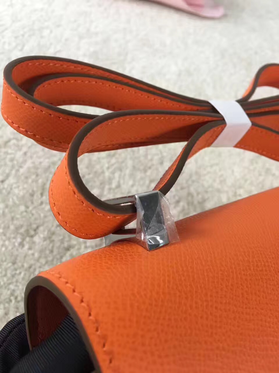 Hermes Constance top leather orange handbags