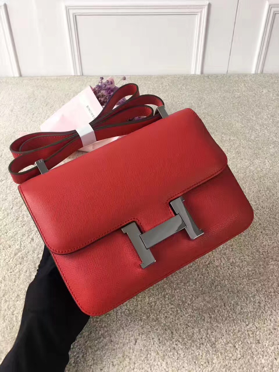 Hermes Constance top leather red handbags