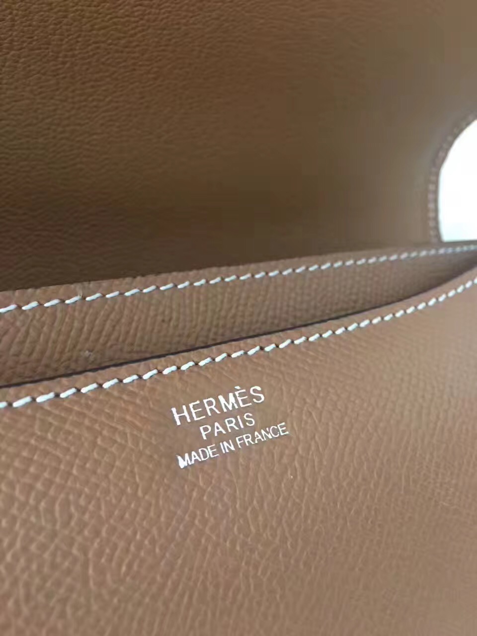 Hermes Constance top leather tan handbags