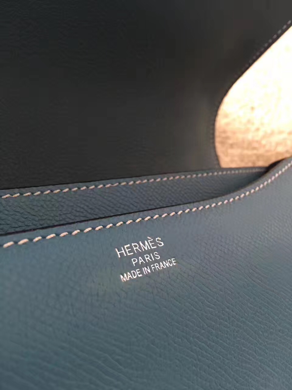 Hermes Constance top leather blue handbags