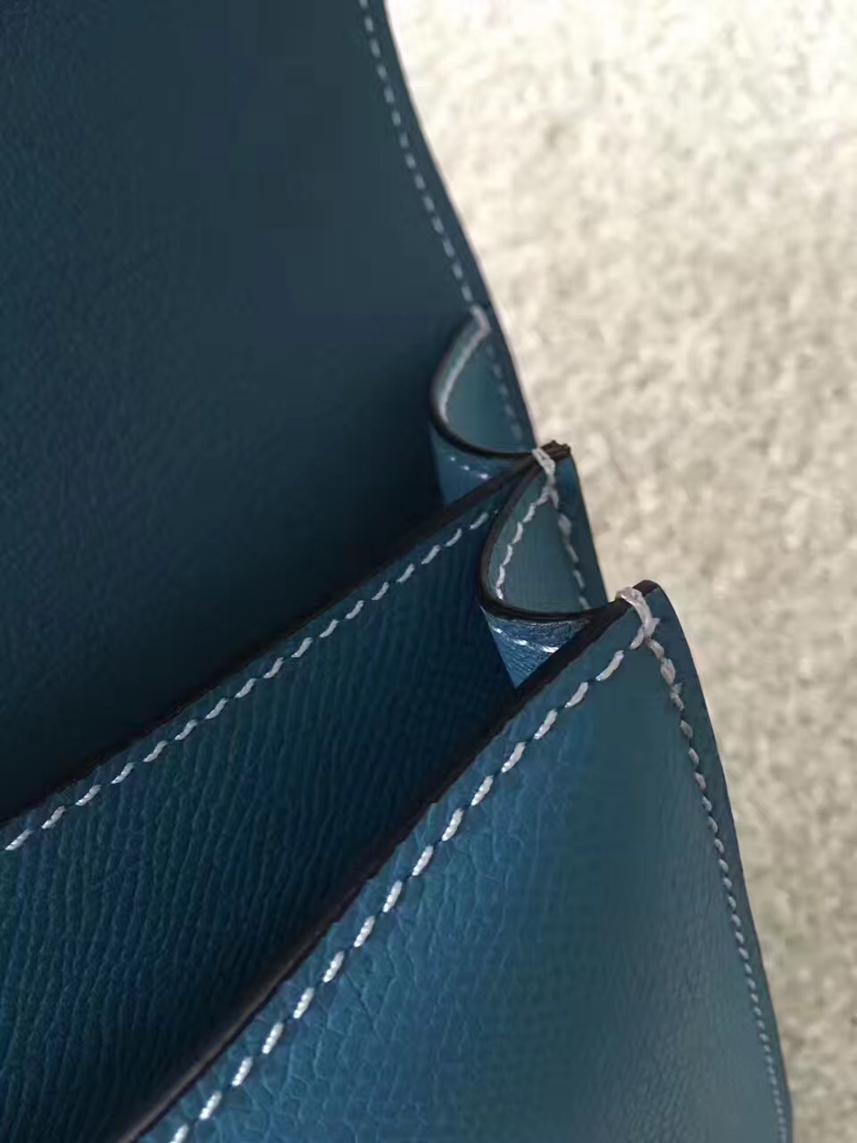 Hermes Constance top leather blue handbags