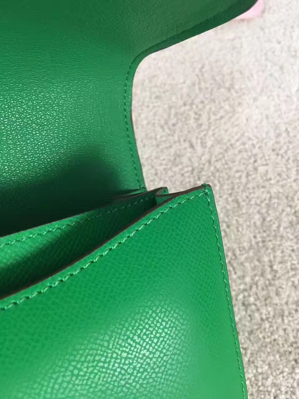 Hermes Constance top leather green handbags