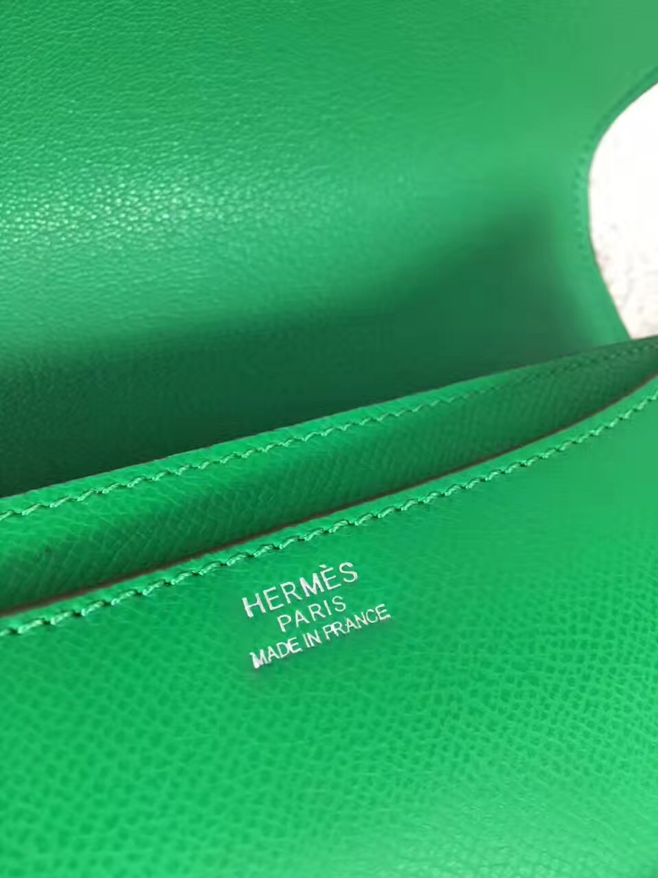 Hermes Constance top leather green handbags